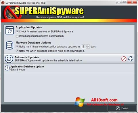 צילום מסך SUPERAntiSpyware Windows 10