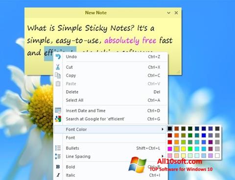 צילום מסך Simple Sticky Notes Windows 10