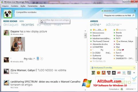 צילום מסך Windows Live Messenger Windows 10