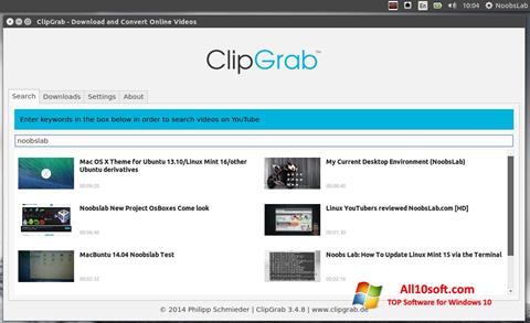 צילום מסך ClipGrab Windows 10