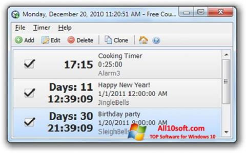 צילום מסך Free Countdown Timer Windows 10