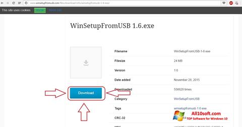 צילום מסך WinSetupFromUSB Windows 10