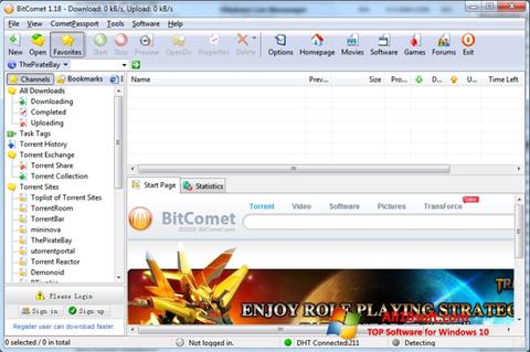 צילום מסך BitComet Windows 10