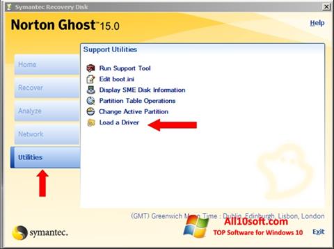 צילום מסך Norton Ghost Windows 10