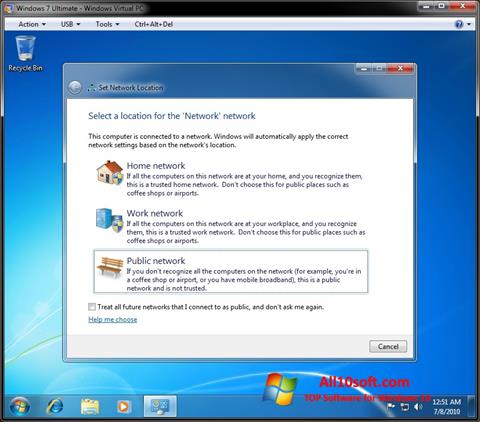 צילום מסך Windows Virtual PC Windows 10