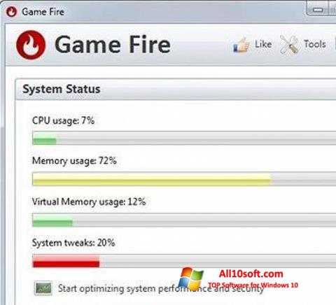 צילום מסך Game Fire Windows 10