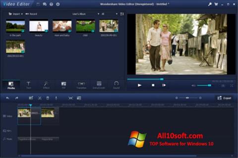 צילום מסך Wondershare Video Editor Windows 10