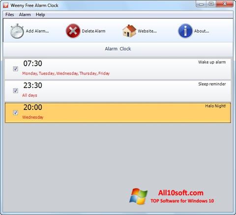 צילום מסך Free Alarm Clock Windows 10