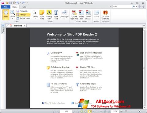 צילום מסך Nitro PDF Reader Windows 10