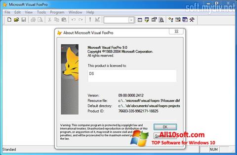 צילום מסך Microsoft Visual FoxPro Windows 10