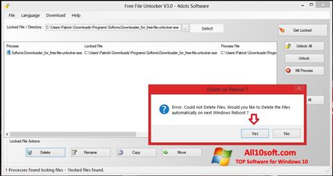 צילום מסך Free File Unlocker Windows 10