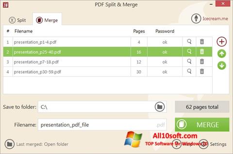 צילום מסך PDF Split and Merge Windows 10