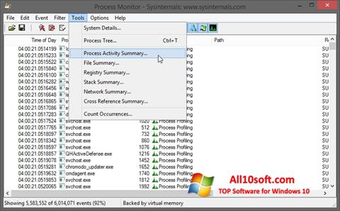 צילום מסך Process Monitor Windows 10