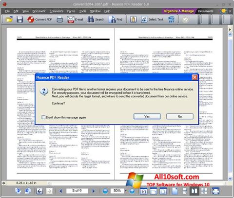 צילום מסך Nuance PDF Reader Windows 10