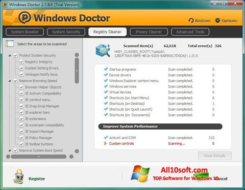 צילום מסך Windows Doctor Windows 10