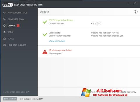 צילום מסך ESET Endpoint Antivirus Windows 10