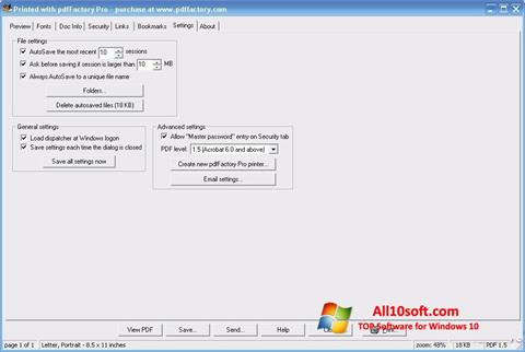 צילום מסך pdfFactory Pro Windows 10