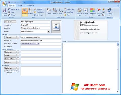צילום מסך Microsoft Outlook Windows 10