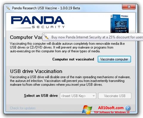 צילום מסך Panda USB Vaccine Windows 10