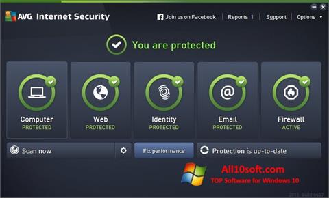 צילום מסך AVG Internet Security Windows 10