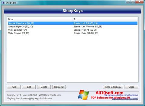 צילום מסך SharpKeys Windows 10