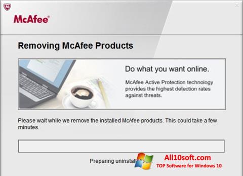 צילום מסך McAfee Consumer Product Removal Tool Windows 10