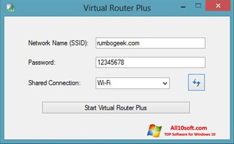 צילום מסך Virtual Router Plus Windows 10